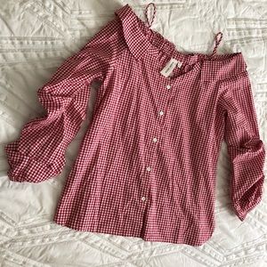 NWT Anthropologie Gingham Top